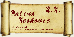Malina Nešković vizit kartica